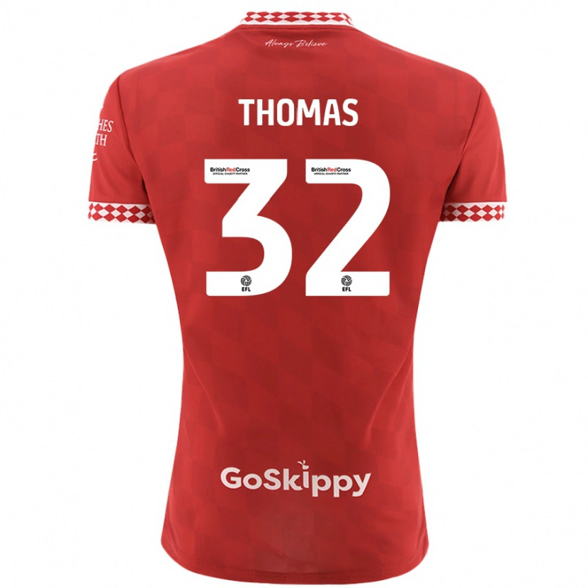 Danxen Enfant Maillot Lewis Thomas #32 Rouge Tenues Domicile 2024/25 T-Shirt