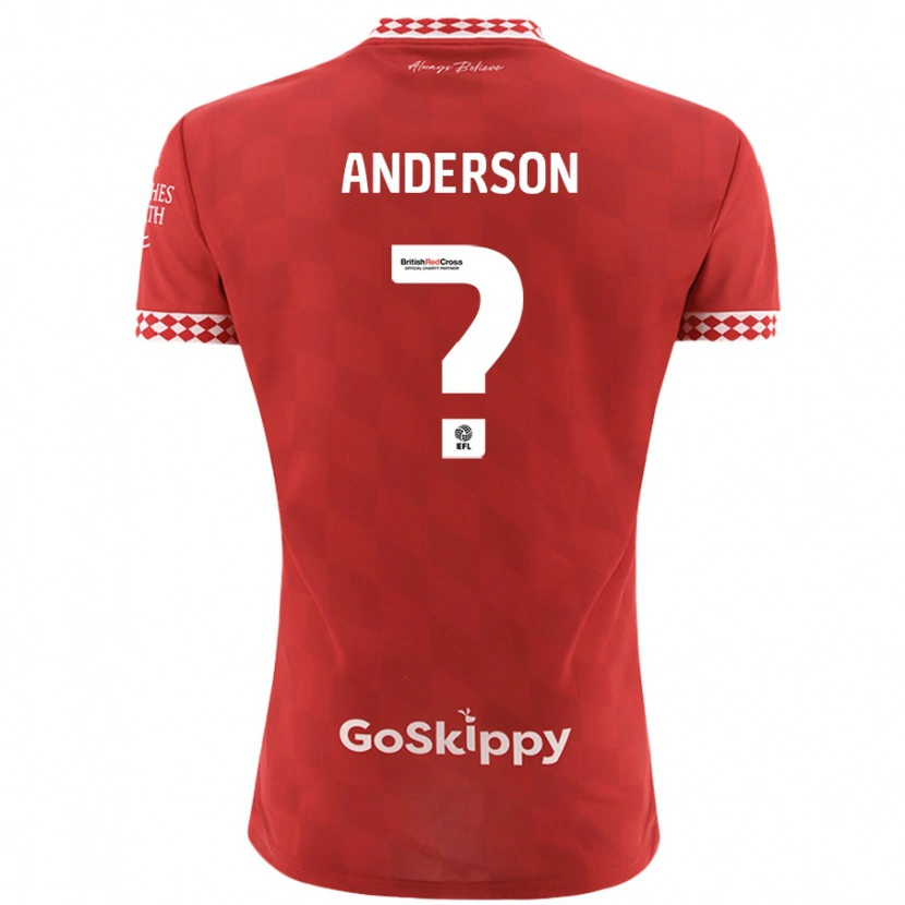 Danxen Enfant Maillot Taine Anderson #0 Rouge Tenues Domicile 2024/25 T-Shirt