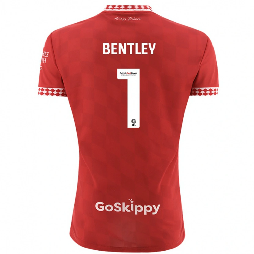 Danxen Enfant Maillot Fran Bentley #1 Rouge Tenues Domicile 2024/25 T-Shirt