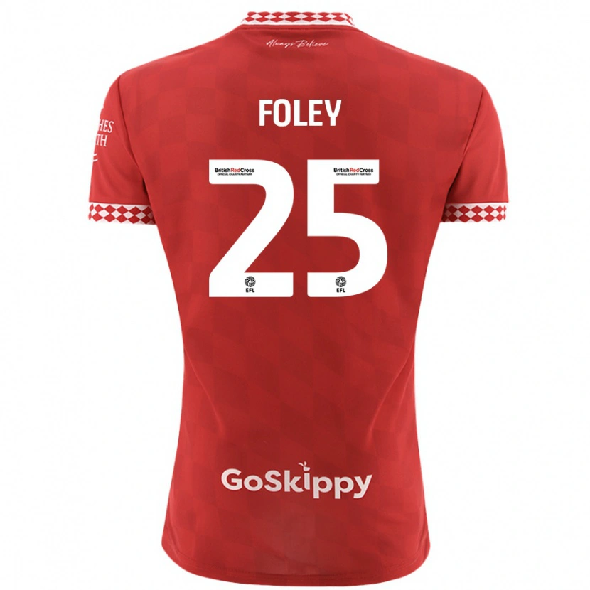 Danxen Enfant Maillot Erin Foley #25 Rouge Tenues Domicile 2024/25 T-Shirt