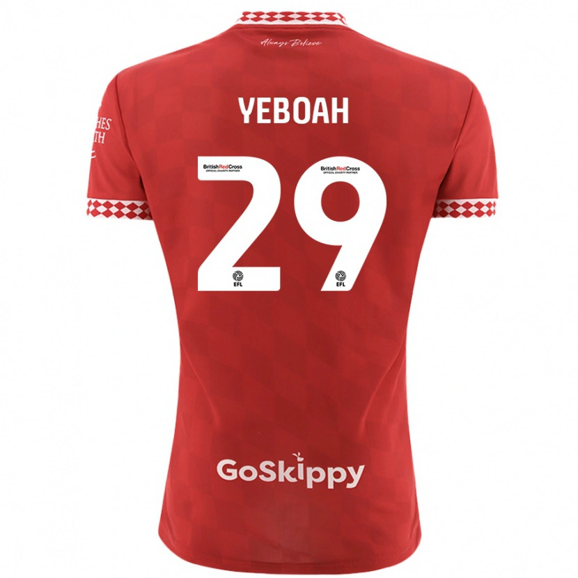 Danxen Enfant Maillot Ephraim Yeboah #29 Rouge Tenues Domicile 2024/25 T-Shirt