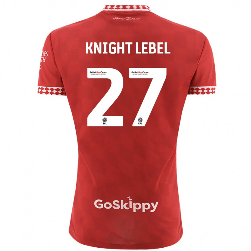 Danxen Enfant Maillot Jamie Knight-Lebel #27 Rouge Tenues Domicile 2024/25 T-Shirt