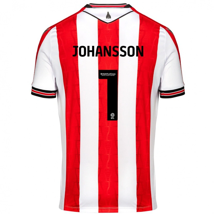 Danxen Enfant Maillot Viktor Johansson #1 Rouge Blanc Tenues Domicile 2024/25 T-Shirt