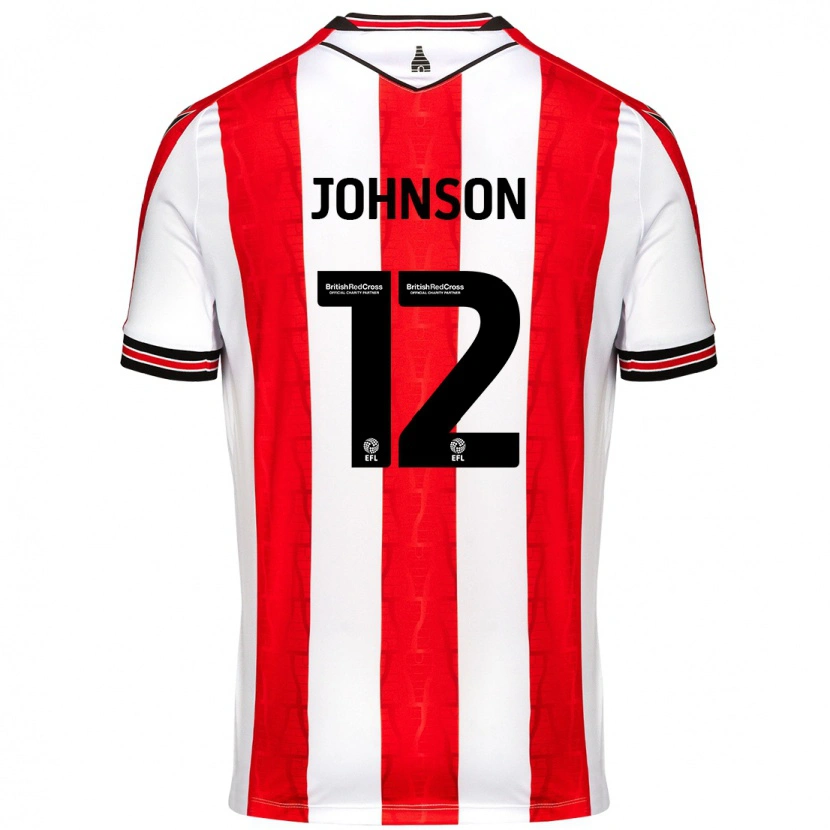 Danxen Enfant Maillot Daniel Johnson #12 Rouge Blanc Tenues Domicile 2024/25 T-Shirt