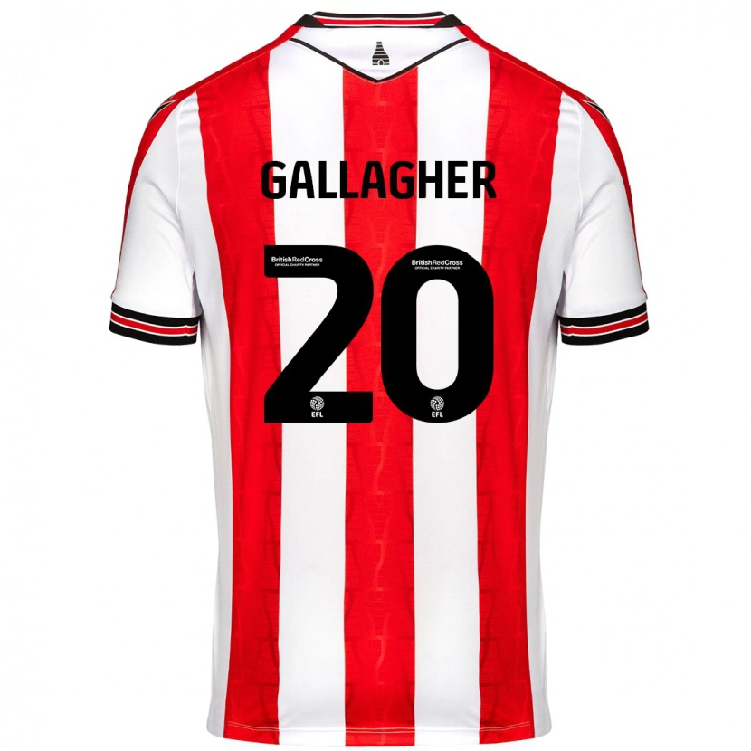 Danxen Enfant Maillot Sam Gallagher #20 Rouge Blanc Tenues Domicile 2024/25 T-Shirt