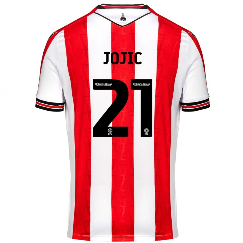 Danxen Enfant Maillot Nikola Jojic #21 Rouge Blanc Tenues Domicile 2024/25 T-Shirt