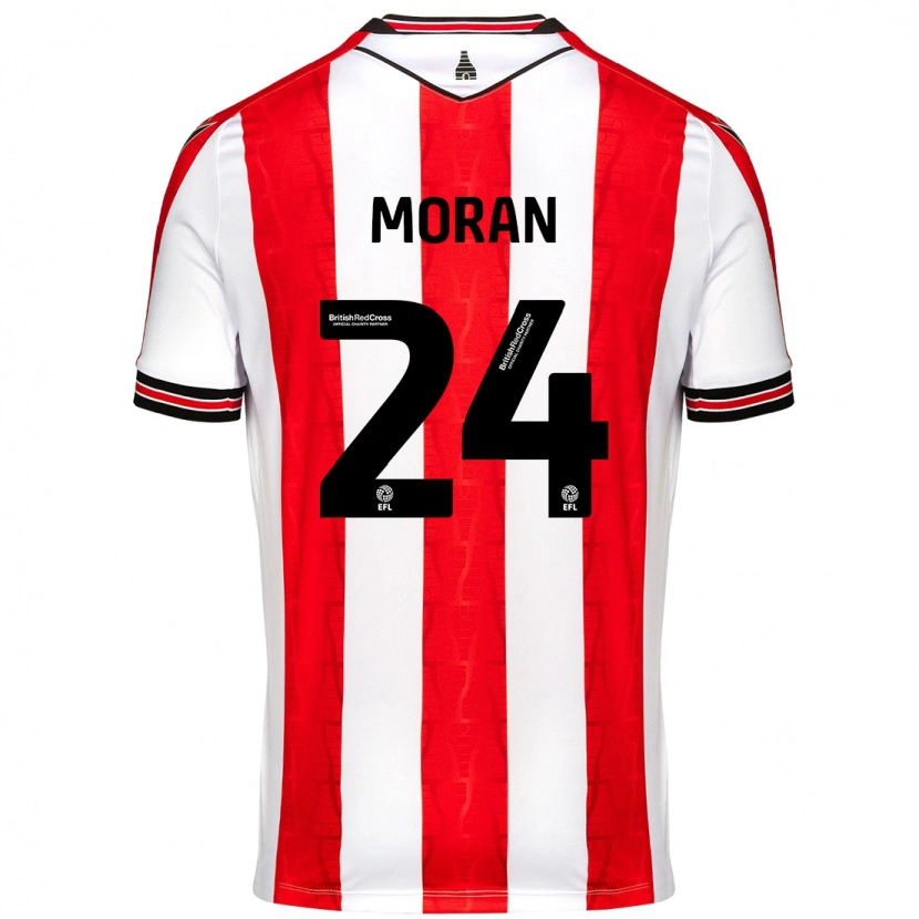 Danxen Enfant Maillot Andrew Moran #24 Rouge Blanc Tenues Domicile 2024/25 T-Shirt