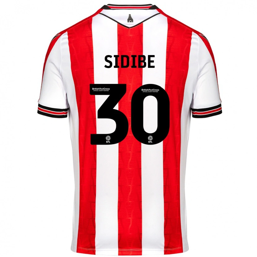 Danxen Enfant Maillot Souleymane Sidibe #30 Rouge Blanc Tenues Domicile 2024/25 T-Shirt