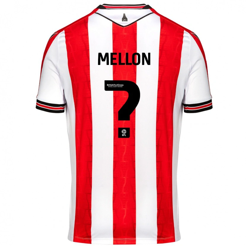 Danxen Enfant Maillot Luke Mellon #0 Rouge Blanc Tenues Domicile 2024/25 T-Shirt