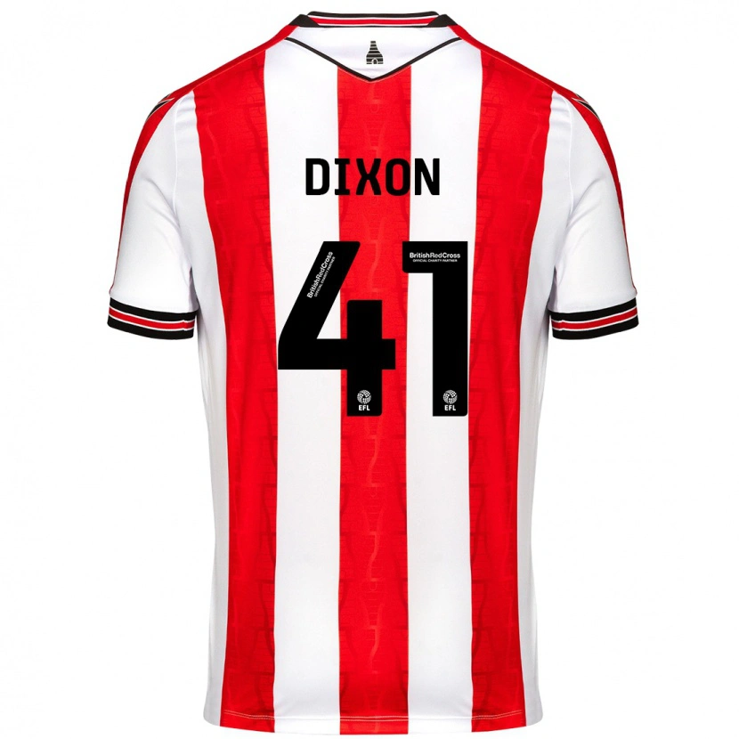 Danxen Enfant Maillot Jaden Dixon #41 Rouge Blanc Tenues Domicile 2024/25 T-Shirt