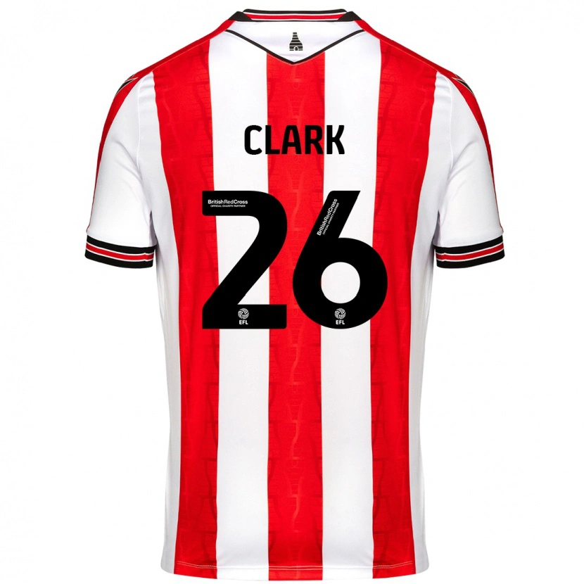 Danxen Enfant Maillot Ciaran Clark #26 Rouge Blanc Tenues Domicile 2024/25 T-Shirt