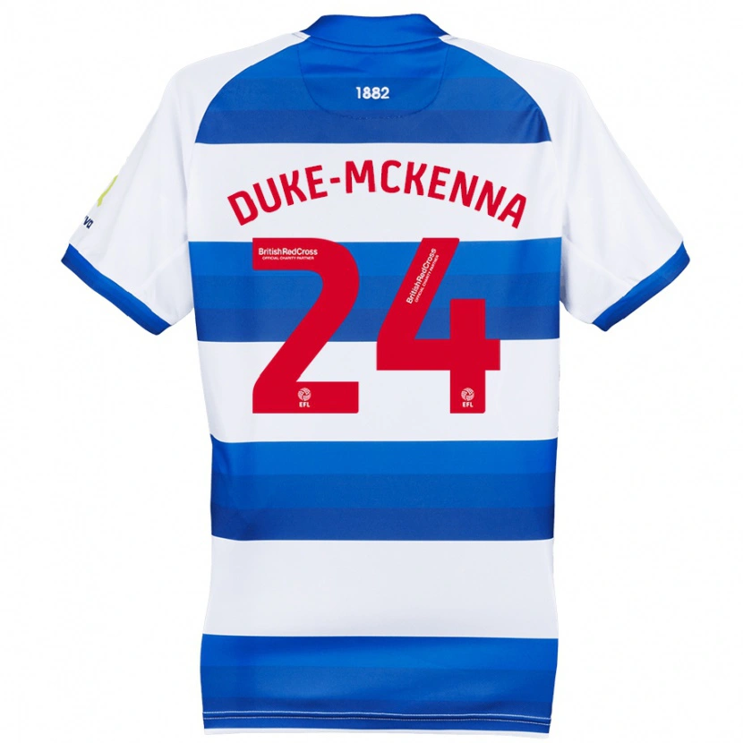 Danxen Enfant Maillot Stephen Duke-Mckenna #24 Blanc Bleu Tenues Domicile 2024/25 T-Shirt