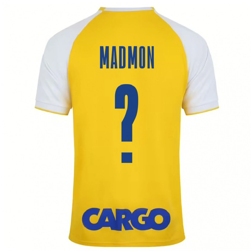 Danxen Enfant Maillot Elad Madmon #0 Jaune Blanc Tenues Domicile 2024/25 T-Shirt