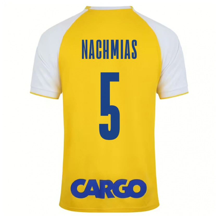 Danxen Enfant Maillot Idan Nachmias #5 Jaune Blanc Tenues Domicile 2024/25 T-Shirt