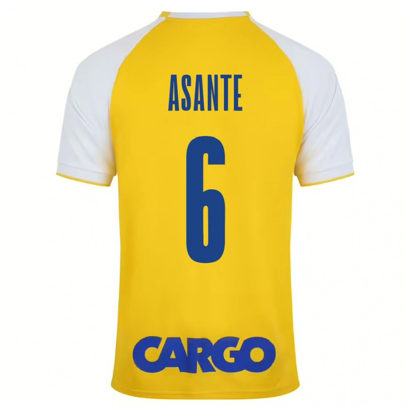 Danxen Enfant Maillot Tyrese Asante #6 Jaune Blanc Tenues Domicile 2024/25 T-Shirt