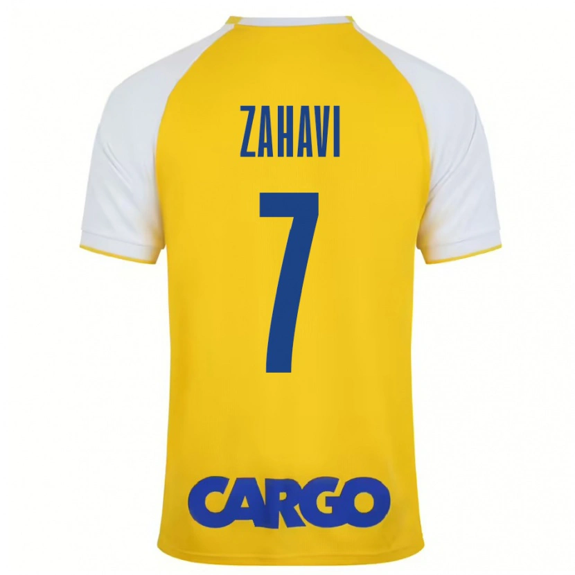 Danxen Enfant Maillot Eran Zahavi #7 Jaune Blanc Tenues Domicile 2024/25 T-Shirt