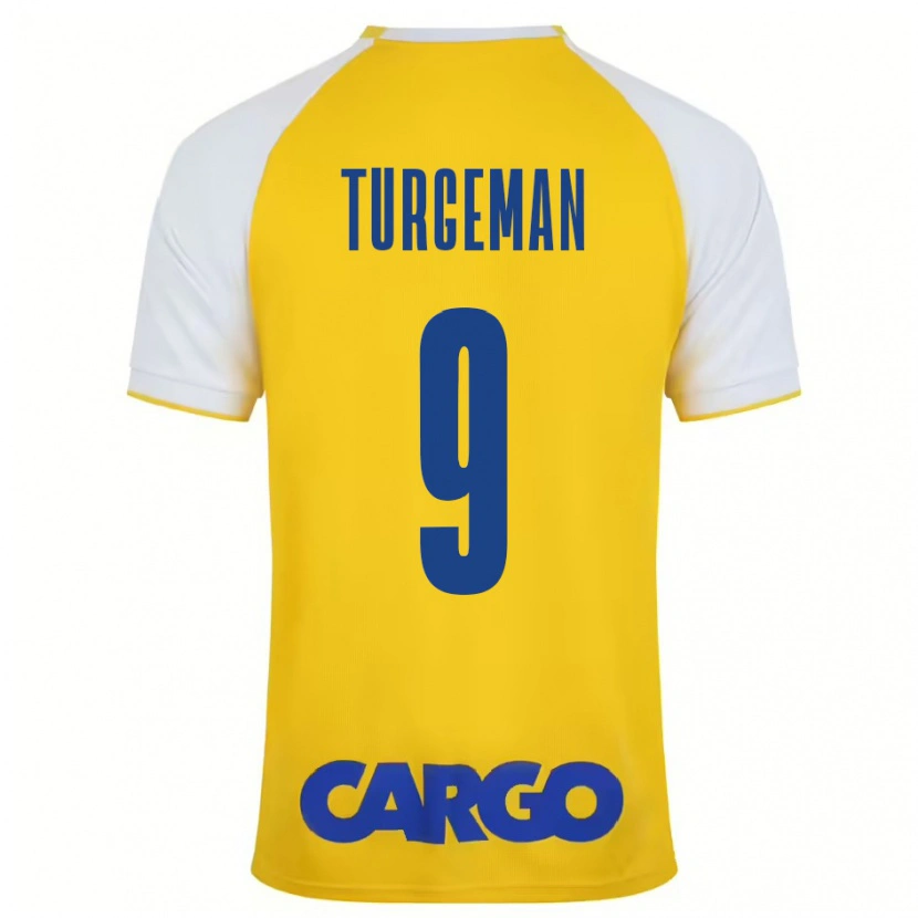 Danxen Enfant Maillot Dor Turgeman #9 Jaune Blanc Tenues Domicile 2024/25 T-Shirt