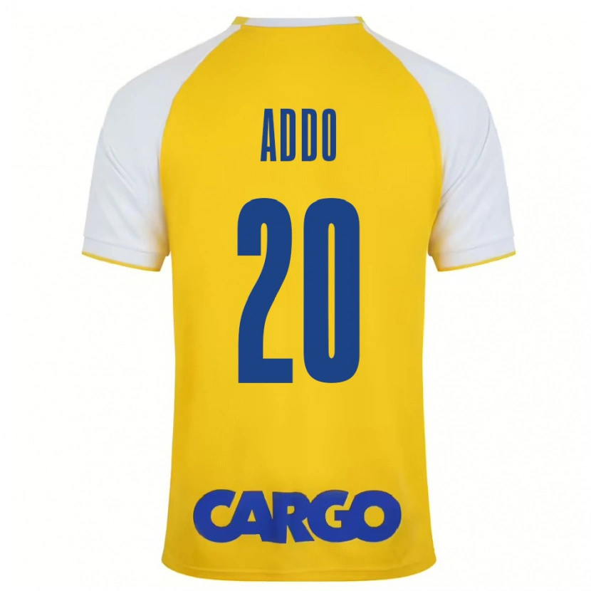 Danxen Enfant Maillot Henry Addo #20 Jaune Blanc Tenues Domicile 2024/25 T-Shirt