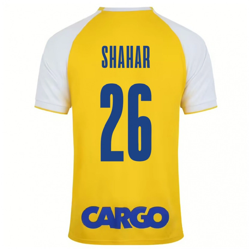 Danxen Enfant Maillot Ido Shahar #26 Jaune Blanc Tenues Domicile 2024/25 T-Shirt