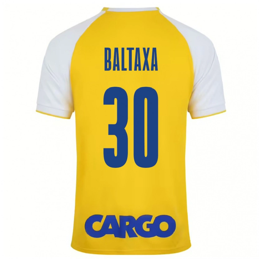 Danxen Enfant Maillot Matan Baltaxa #30 Jaune Blanc Tenues Domicile 2024/25 T-Shirt