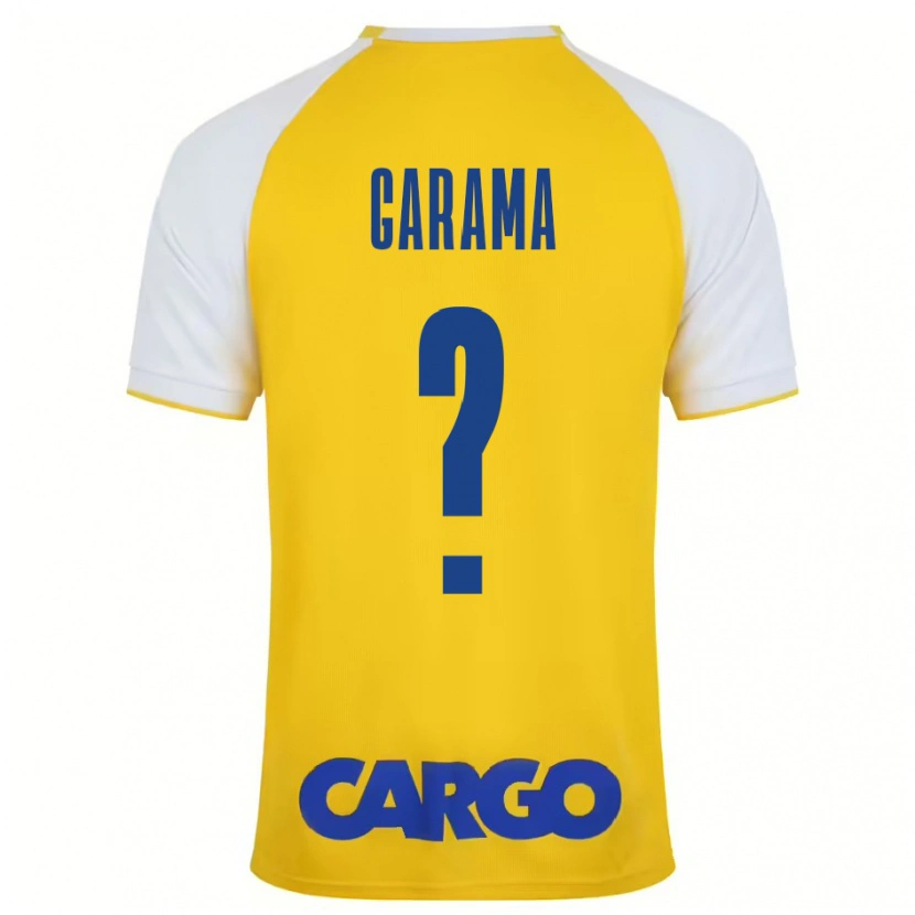 Danxen Enfant Maillot Ben Garama #0 Jaune Blanc Tenues Domicile 2024/25 T-Shirt