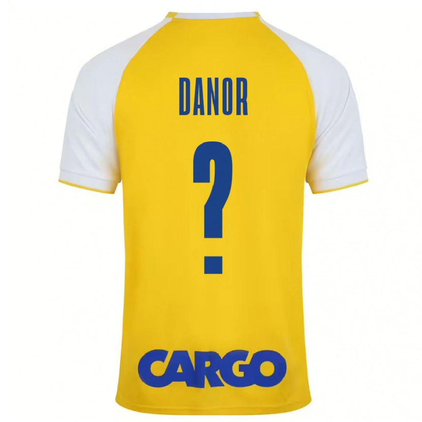 Danxen Enfant Maillot Yaheli Danor #0 Jaune Blanc Tenues Domicile 2024/25 T-Shirt