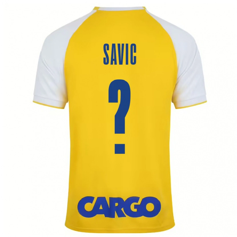 Danxen Enfant Maillot Rom Savic #0 Jaune Blanc Tenues Domicile 2024/25 T-Shirt