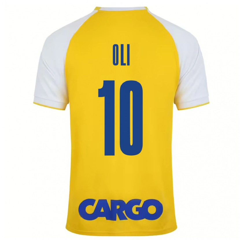 Danxen Enfant Maillot Ido Oli #10 Jaune Blanc Tenues Domicile 2024/25 T-Shirt