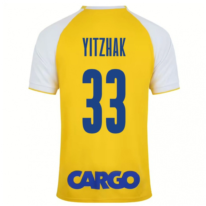 Danxen Enfant Maillot Or Yitzhak #33 Jaune Blanc Tenues Domicile 2024/25 T-Shirt