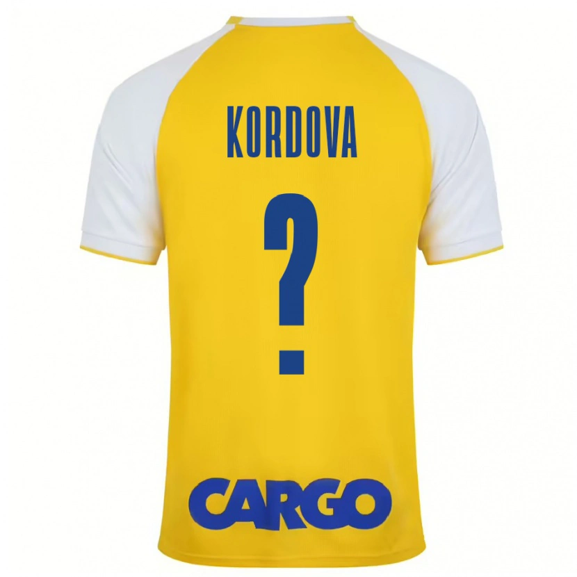 Danxen Enfant Maillot Adir Kordova #0 Jaune Blanc Tenues Domicile 2024/25 T-Shirt