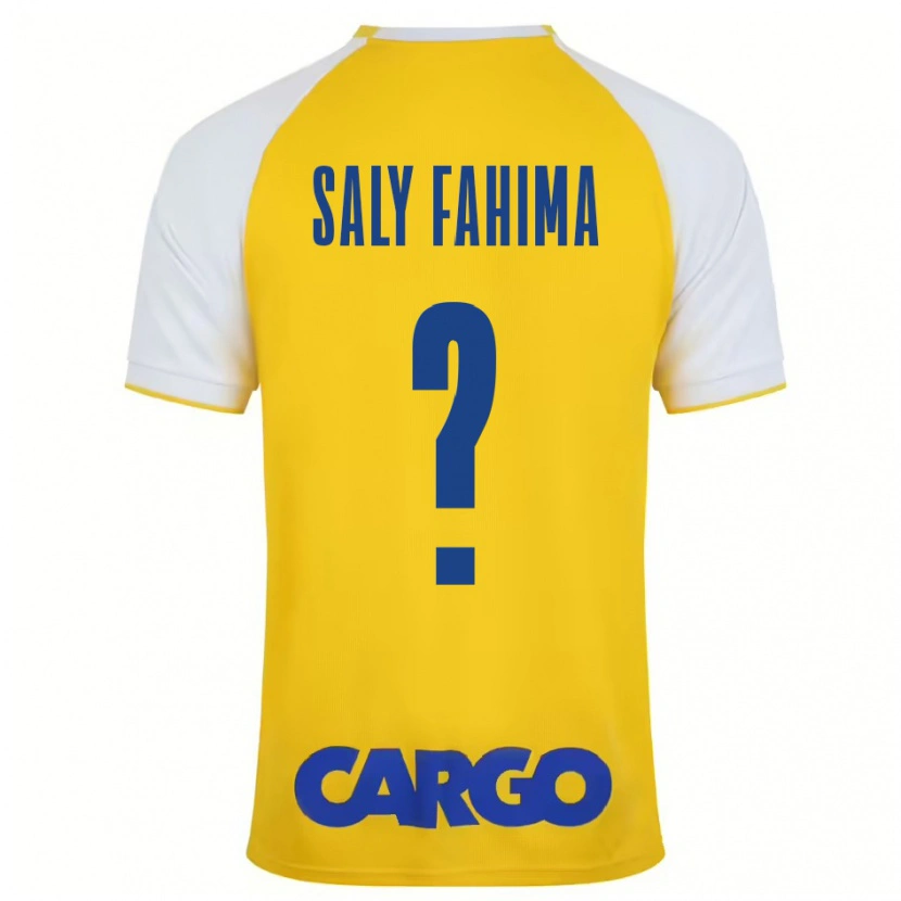 Danxen Enfant Maillot Israel Saly Fahima #0 Jaune Blanc Tenues Domicile 2024/25 T-Shirt