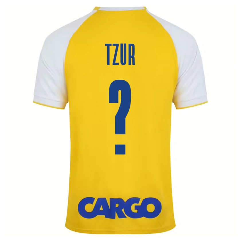 Danxen Enfant Maillot Amit Tzur #0 Jaune Blanc Tenues Domicile 2024/25 T-Shirt