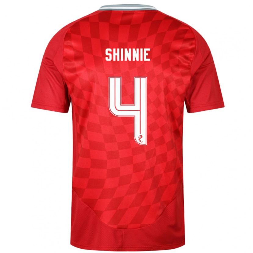 Danxen Enfant Maillot Graeme Shinnie #4 Rouge Tenues Domicile 2024/25 T-Shirt