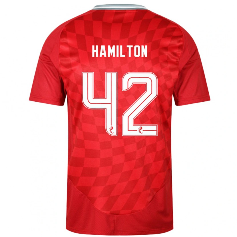 Danxen Enfant Maillot Brendan Hamilton #42 Rouge Tenues Domicile 2024/25 T-Shirt