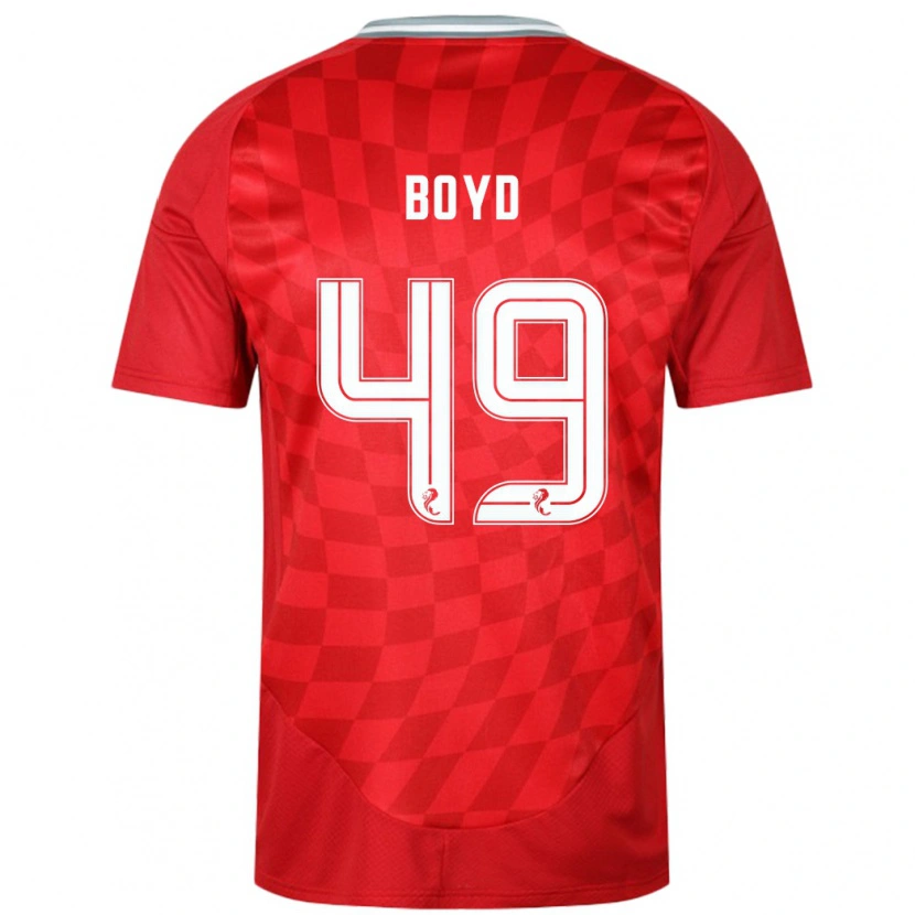 Danxen Enfant Maillot Fletcher Boyd #49 Rouge Tenues Domicile 2024/25 T-Shirt