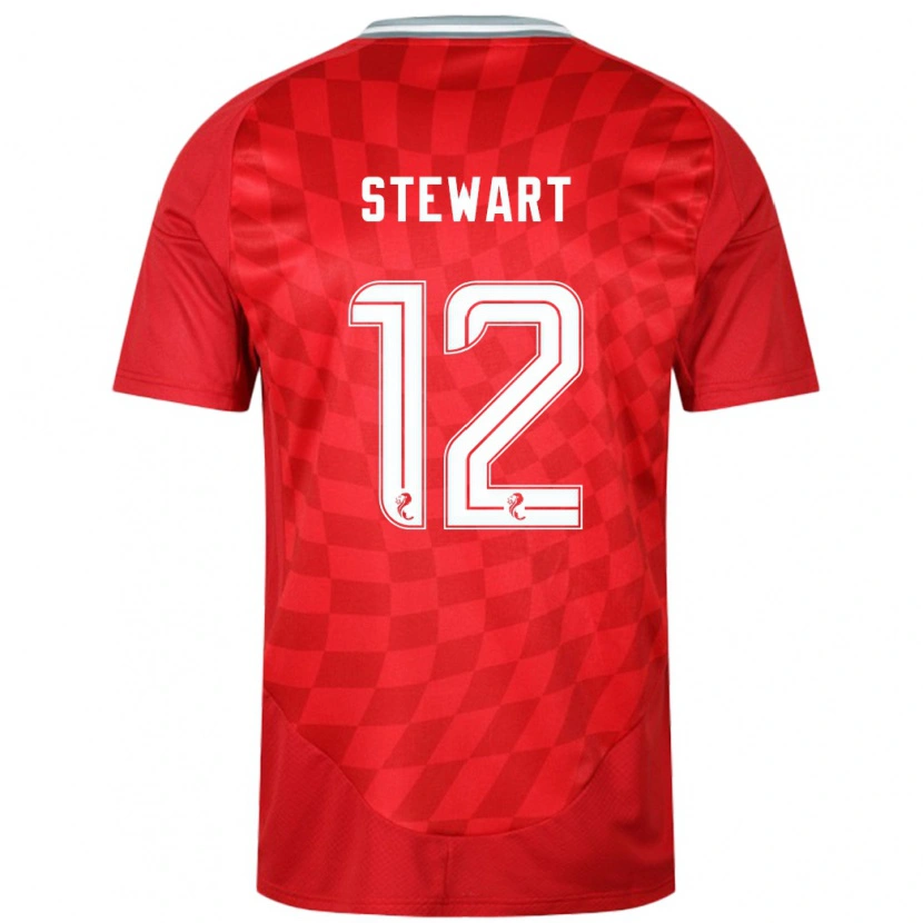 Danxen Enfant Maillot Hannah Stewart #12 Rouge Tenues Domicile 2024/25 T-Shirt