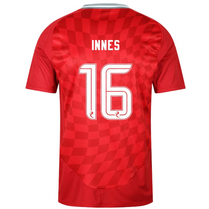 Danxen Enfant Maillot Hannah Innes #16 Rouge Tenues Domicile 2024/25 T-Shirt