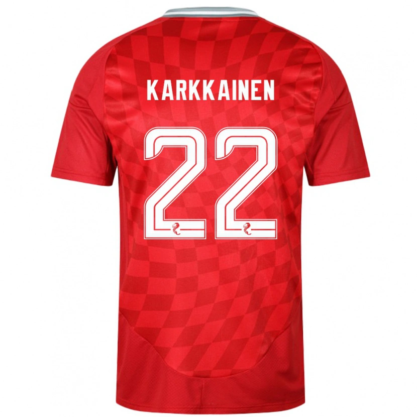 Danxen Enfant Maillot Elena Kärkkäinen #22 Rouge Tenues Domicile 2024/25 T-Shirt