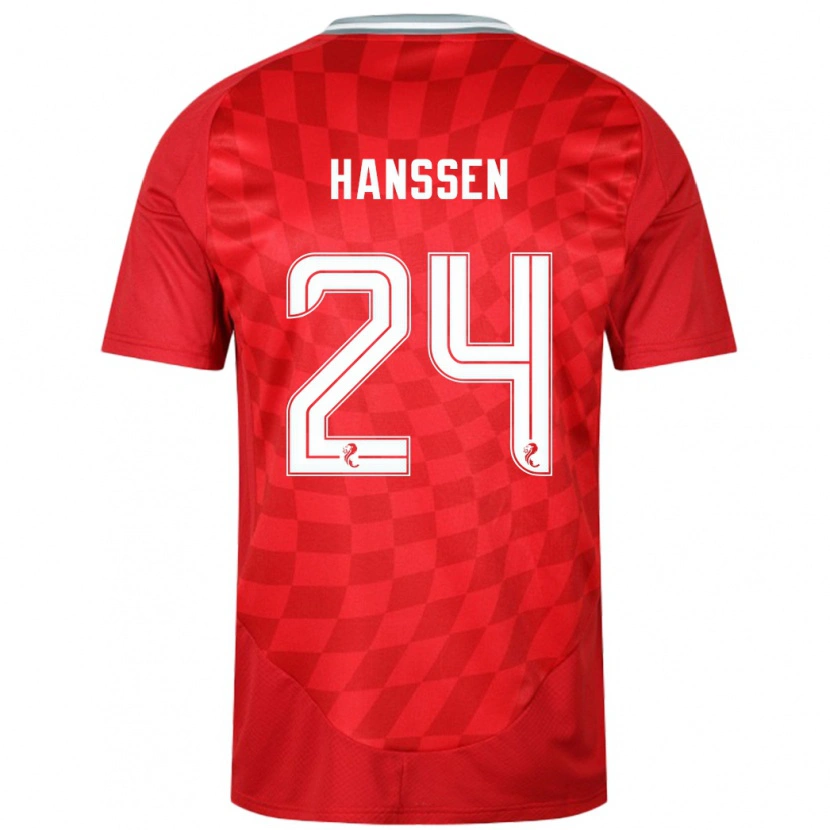 Danxen Enfant Maillot Nadine Hanssen #24 Rouge Tenues Domicile 2024/25 T-Shirt