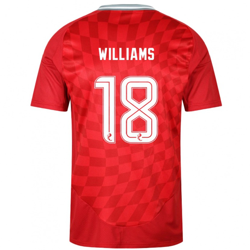 Danxen Enfant Maillot Rhys Williams #18 Rouge Tenues Domicile 2024/25 T-Shirt