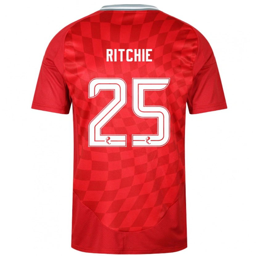 Danxen Enfant Maillot Tom Ritchie #25 Rouge Tenues Domicile 2024/25 T-Shirt