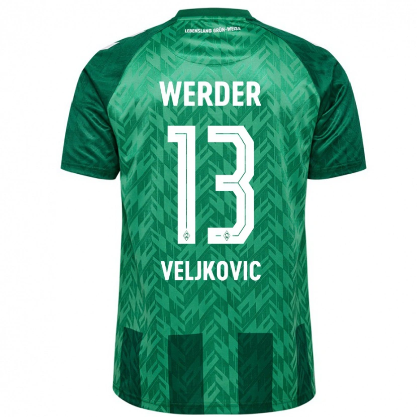 Danxen Enfant Maillot Milos Veljkovic #13 Vert Tenues Domicile 2024/25 T-Shirt