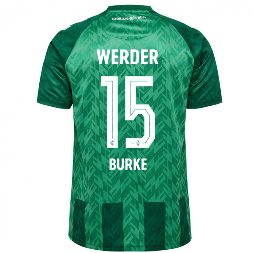 Danxen Enfant Maillot Oliver Burke #15 Vert Tenues Domicile 2024/25 T-Shirt