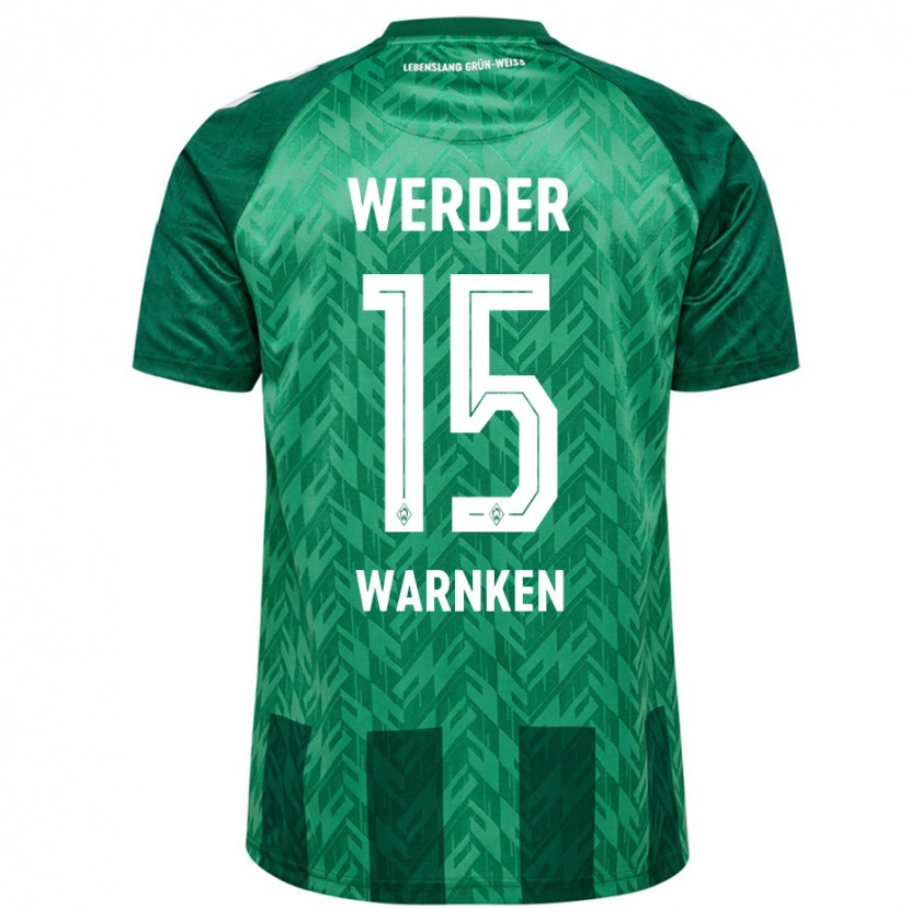 Danxen Enfant Maillot Jannes Warnken #15 Vert Tenues Domicile 2024/25 T-Shirt