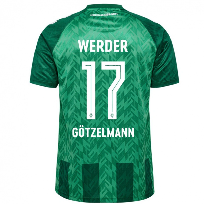 Danxen Enfant Maillot Patrick Götzelmann #17 Vert Tenues Domicile 2024/25 T-Shirt