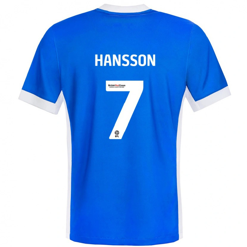 Danxen Enfant Maillot Emil Hansson #7 Bleu Blanc Tenues Domicile 2024/25 T-Shirt