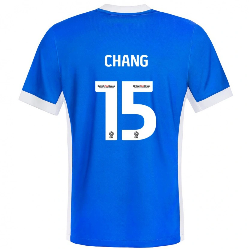 Danxen Enfant Maillot Alfie Chang #15 Bleu Blanc Tenues Domicile 2024/25 T-Shirt