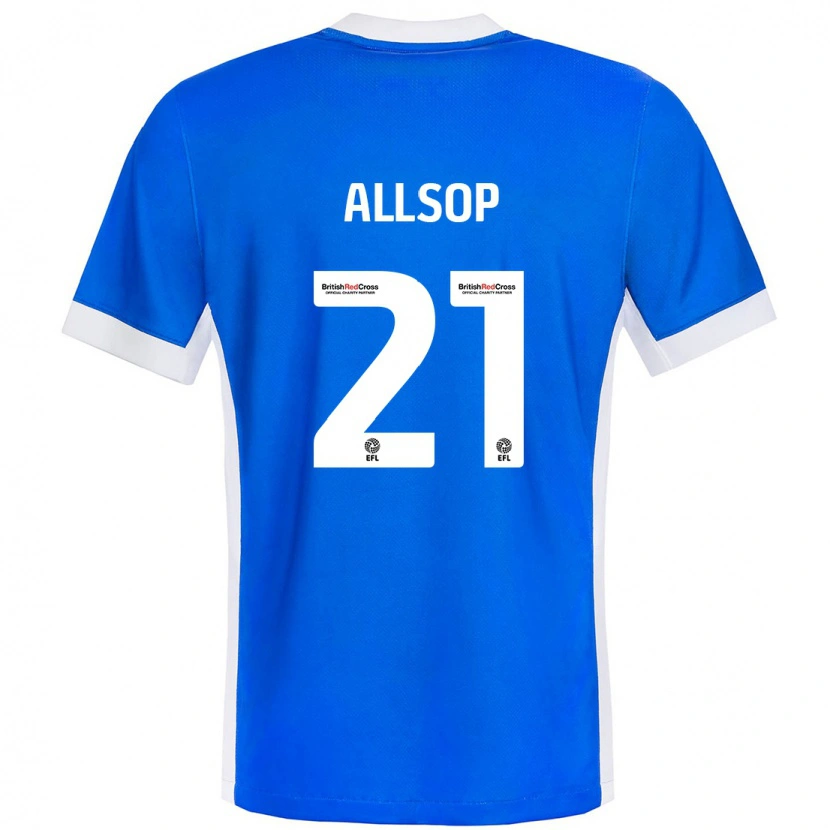 Danxen Enfant Maillot Ryan Allsop #21 Bleu Blanc Tenues Domicile 2024/25 T-Shirt