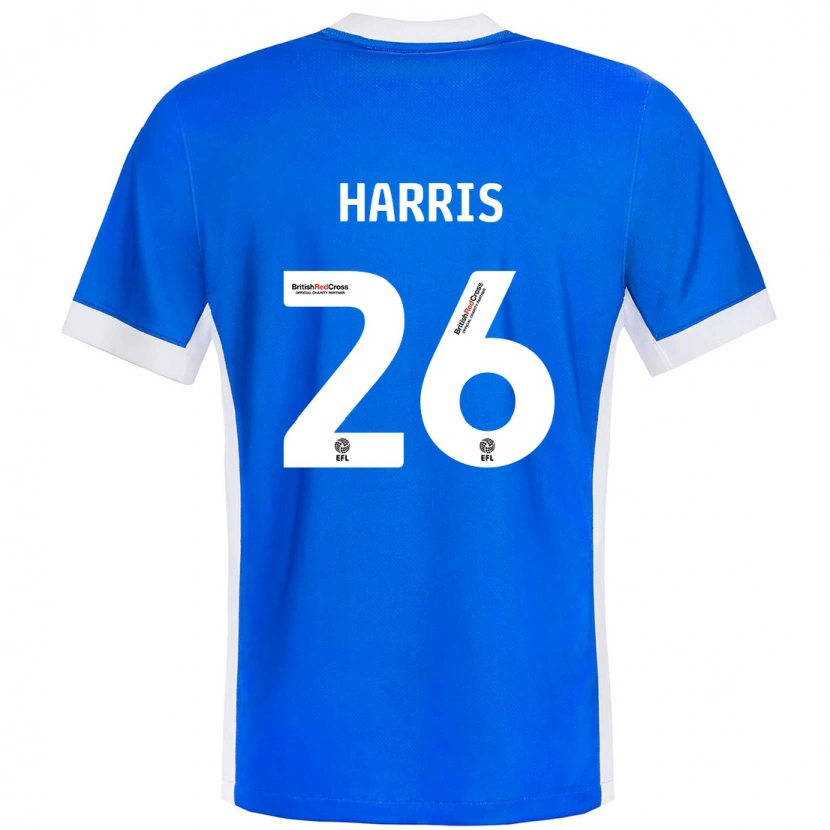 Danxen Enfant Maillot Luke Harris #26 Bleu Blanc Tenues Domicile 2024/25 T-Shirt