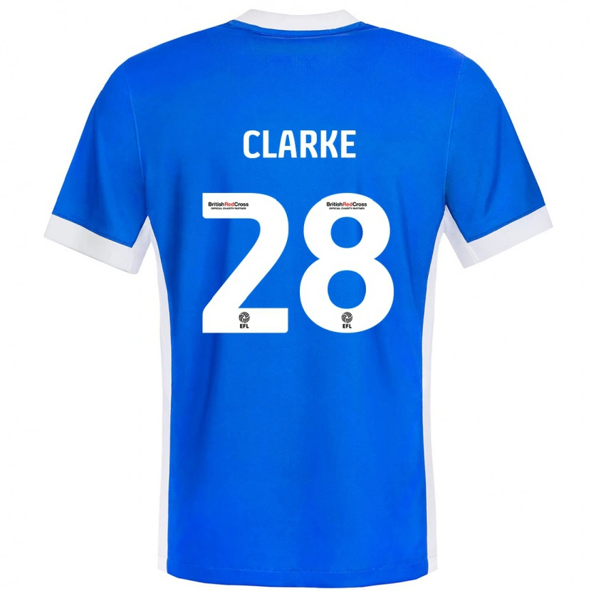 Danxen Enfant Maillot Charlotte Clarke #28 Bleu Blanc Tenues Domicile 2024/25 T-Shirt